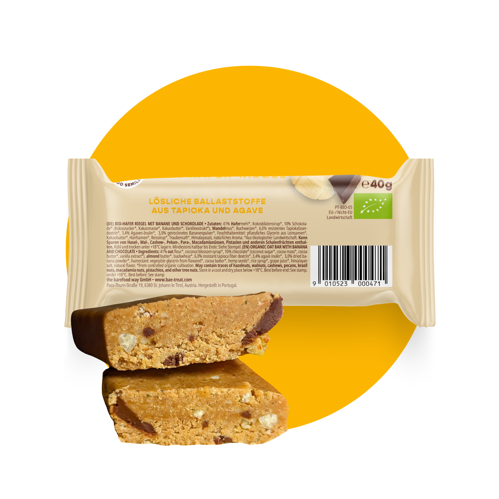 12er Box Bio-Haferriegel Banane & Schoko Crunch