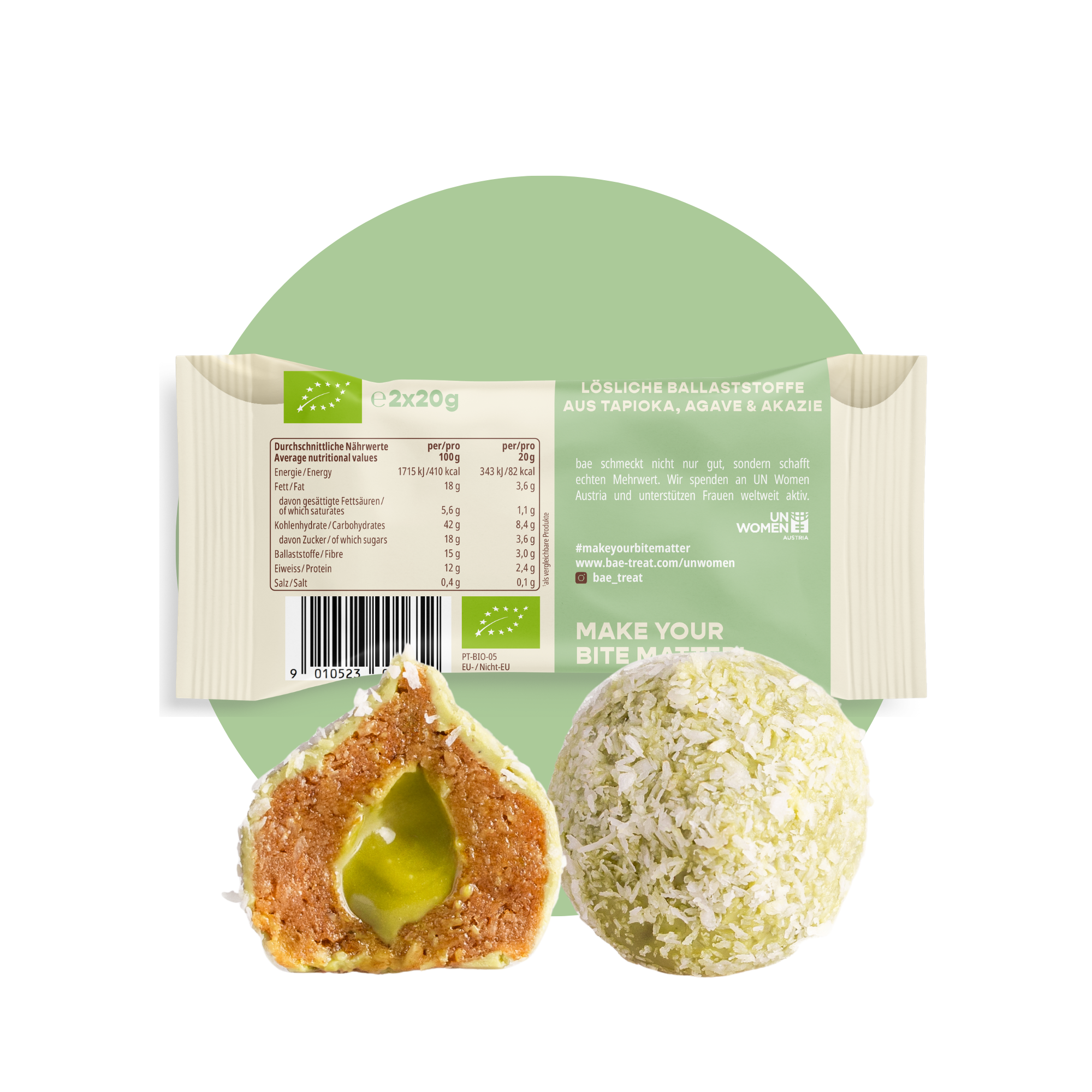 12er Box Bio-Bites Coconut Matcha x Gotcha Matcha