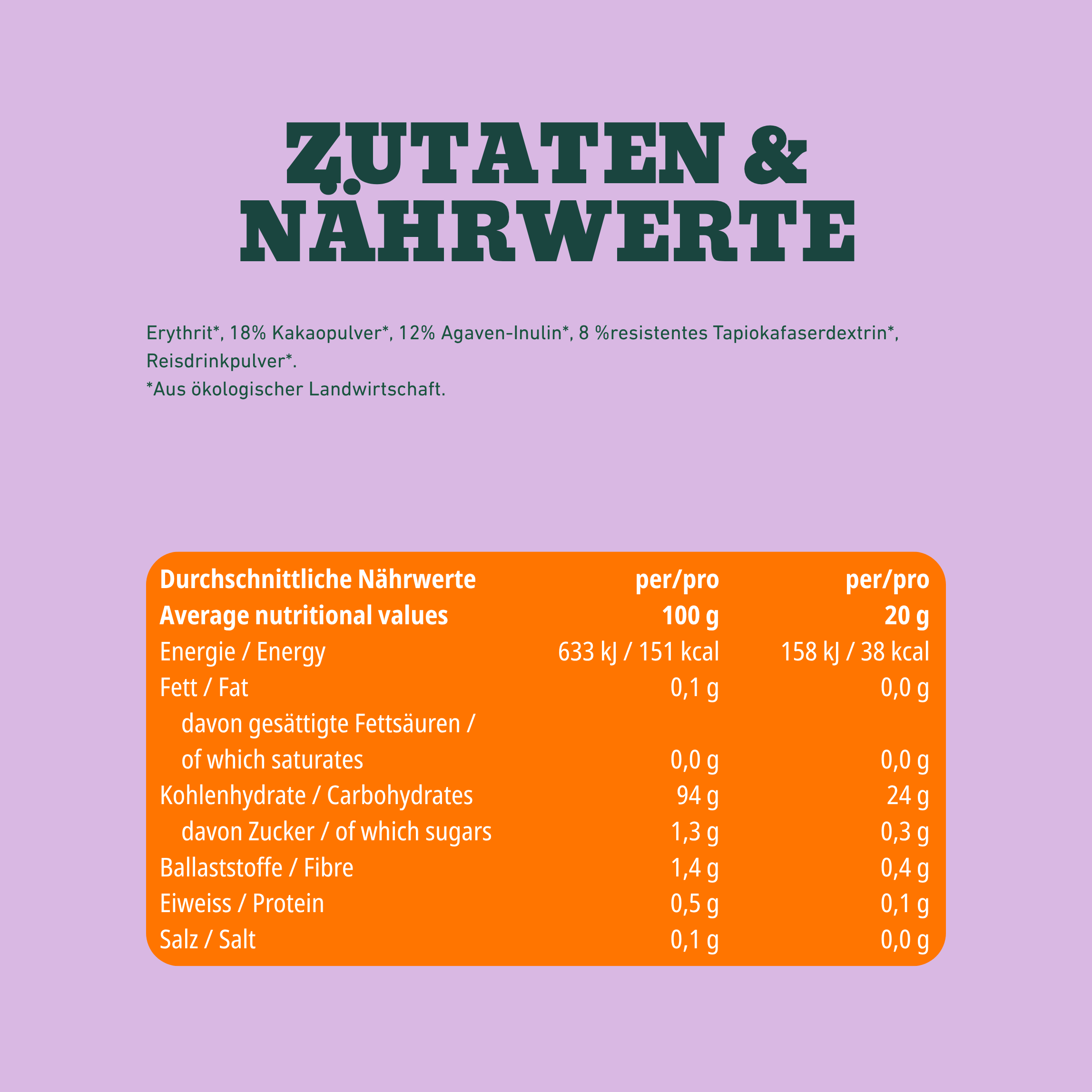 Organic cocoa drink mix