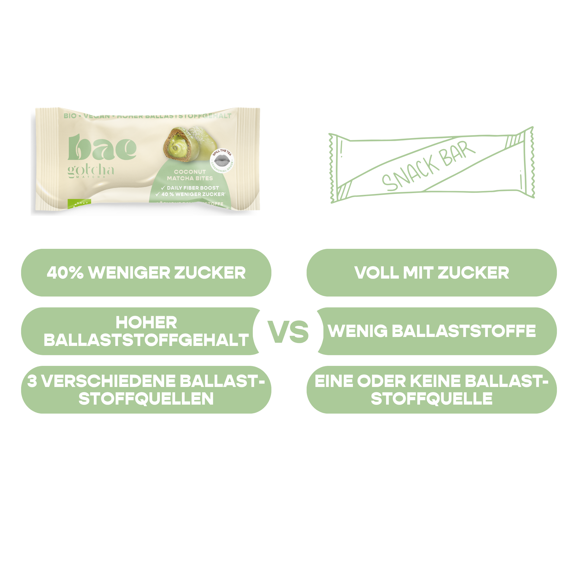 12-Pack Organic Bites Vanilla Matcha