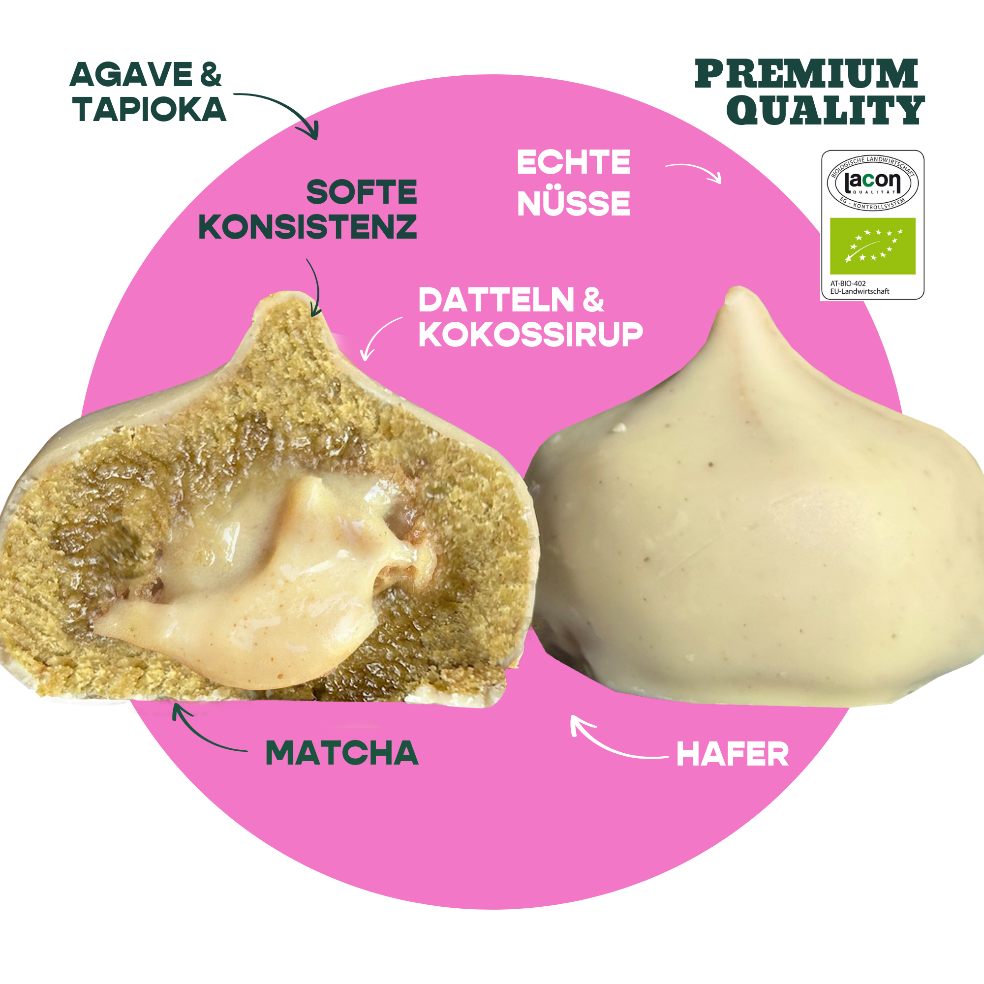 12er Box Bio-Bites Vanilla Matcha (2. Wahl)