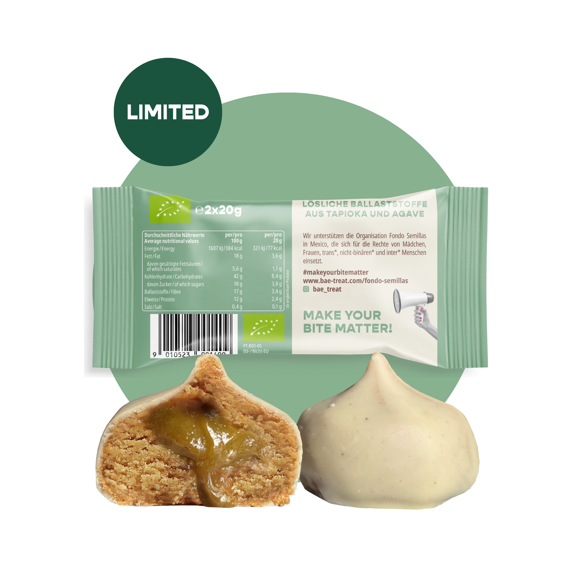 12er Box Bio-Bites Pistachio White Choc