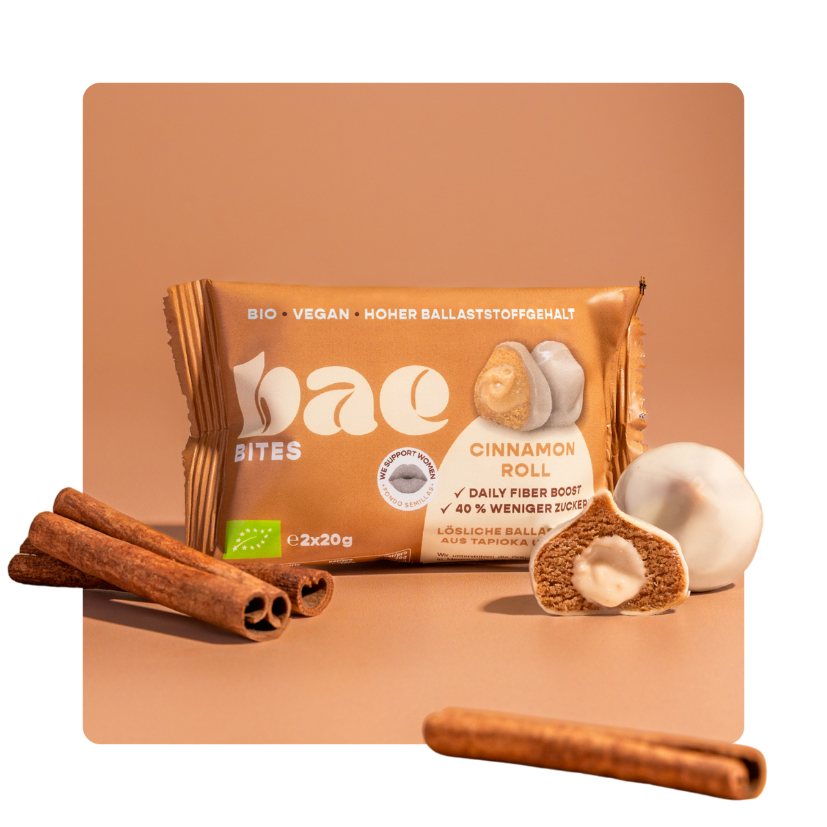 12-Pack Organic Bites Cinnamon Roll