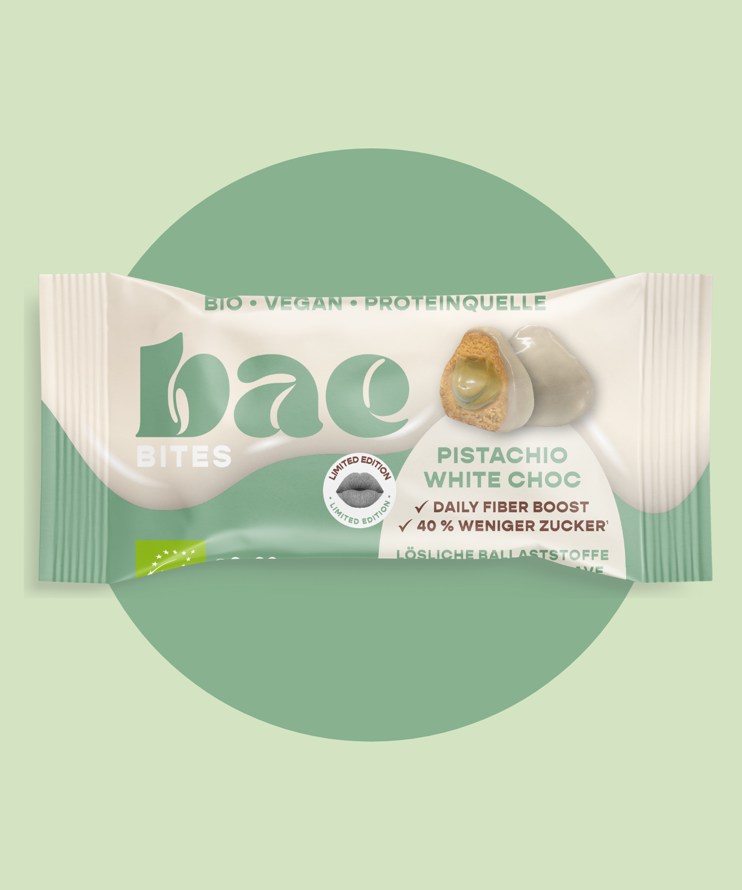 12er Box Bio-Bites Pistachio White Choc