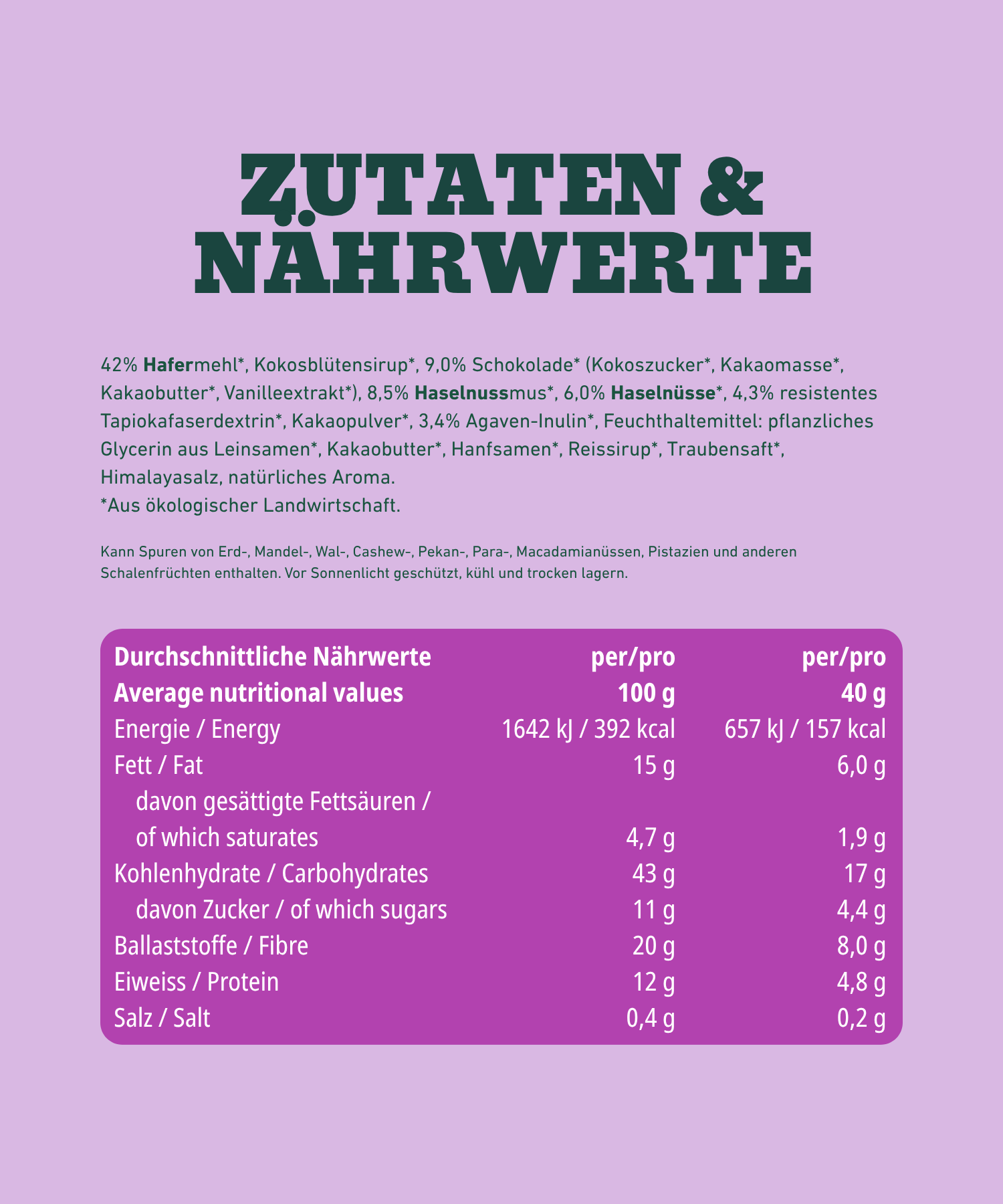12er Box Bio-Haferriegel Brownie & Haselnuss