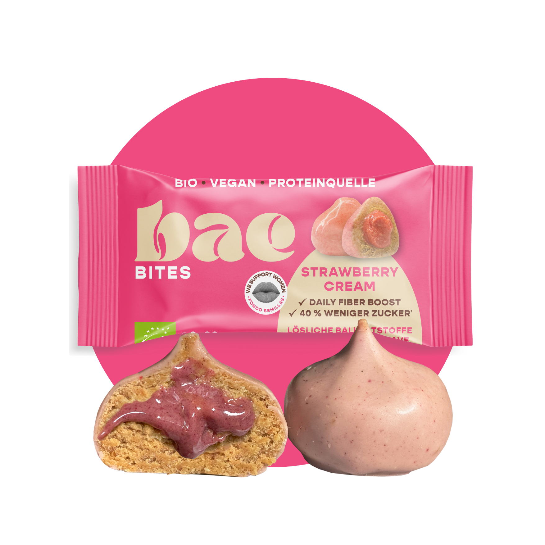 12-pack organic bites strawberry cream