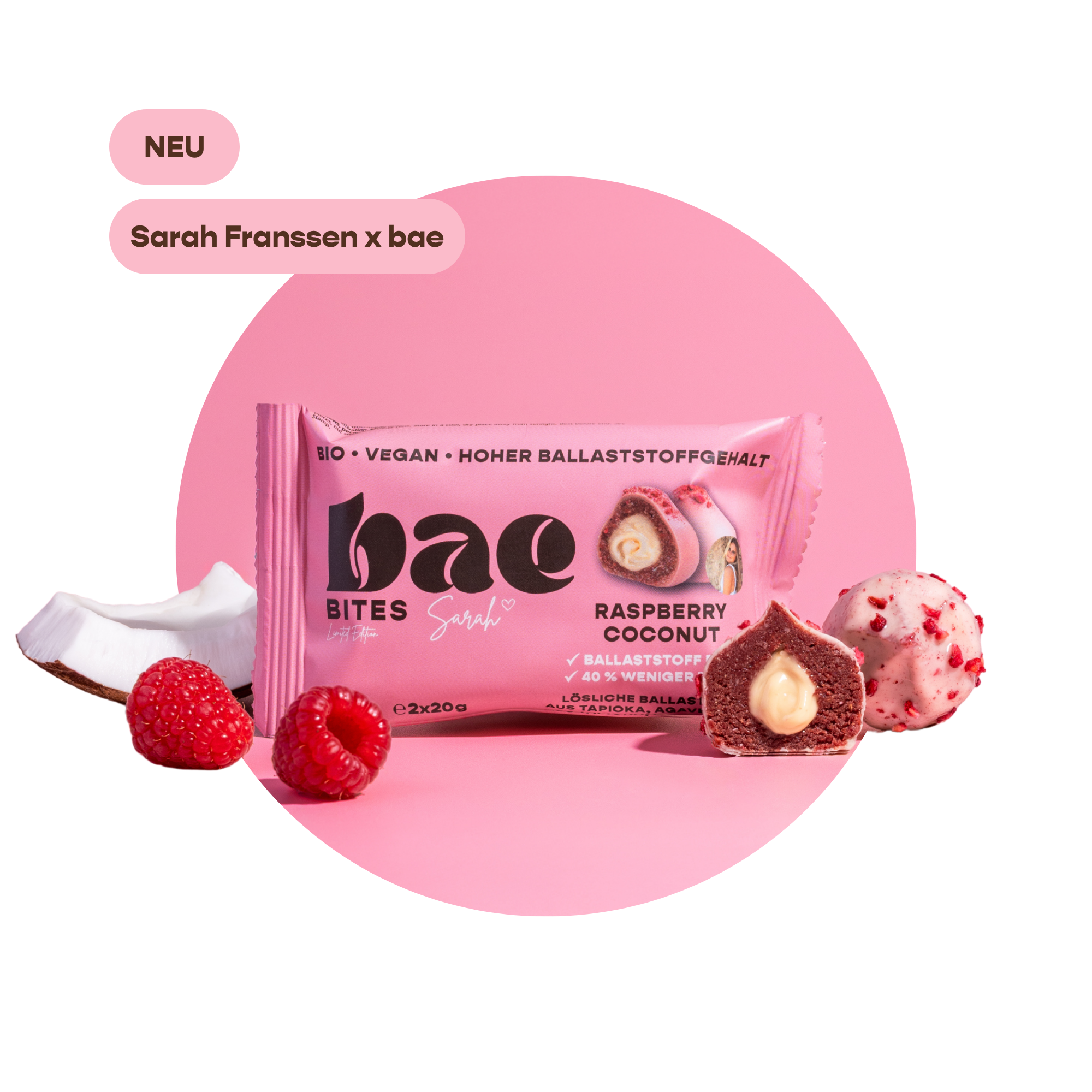 12er Box Bio-Bites Raspberry Coconut x Sarah Franssen