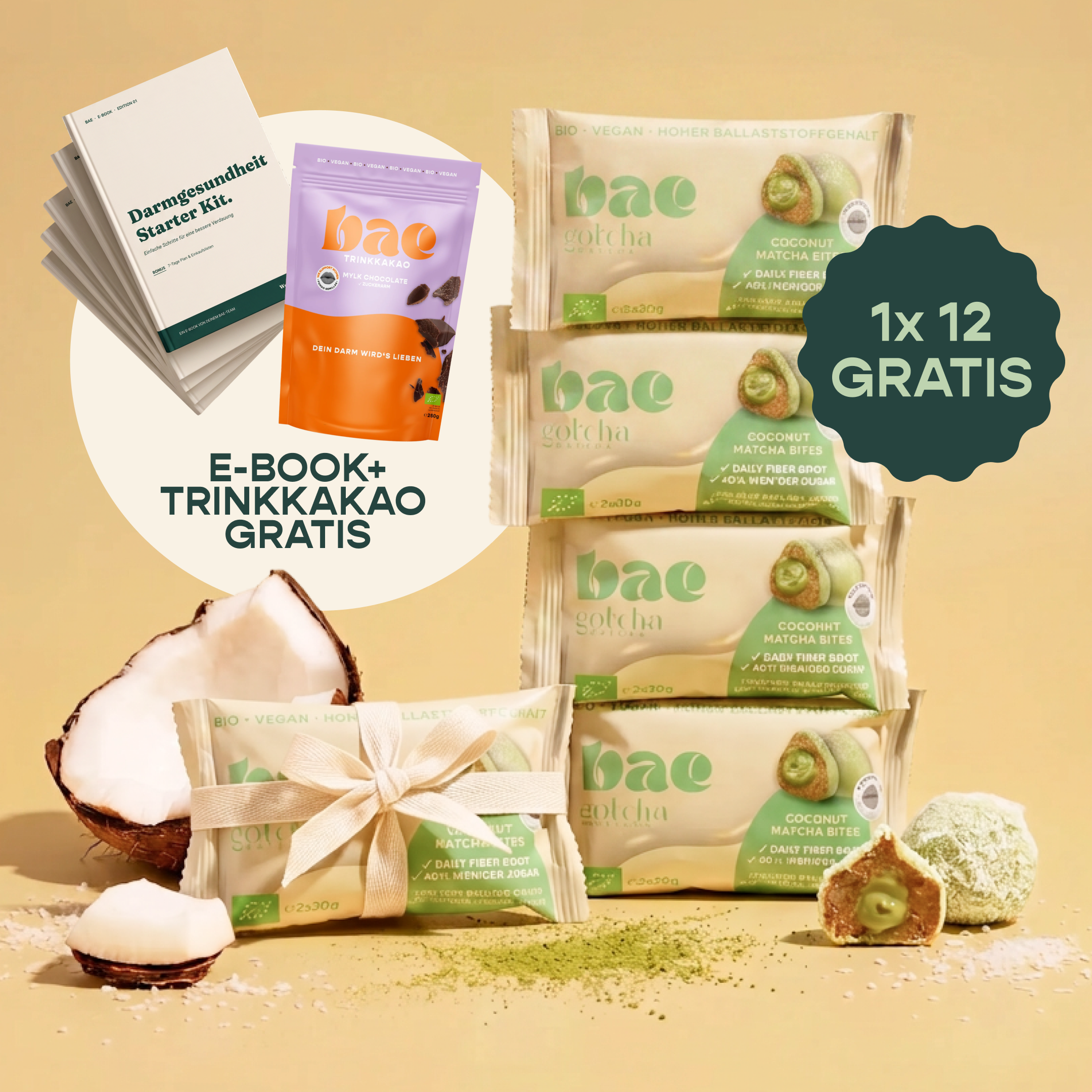 12-Pack Organic Bites Vanilla Matcha
